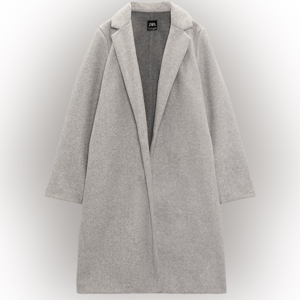Zara LAPEL COAT - Gray marl